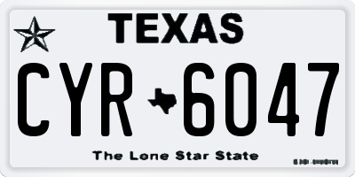 TX license plate CYR6047