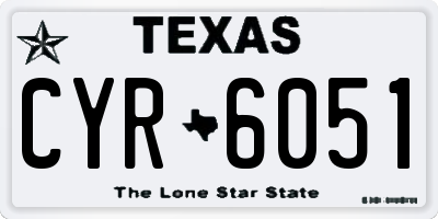 TX license plate CYR6051