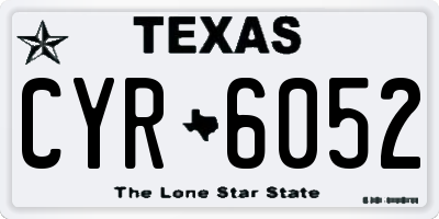 TX license plate CYR6052