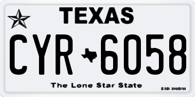 TX license plate CYR6058