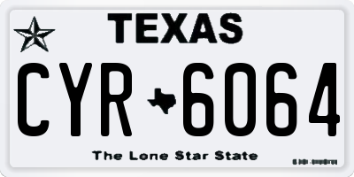 TX license plate CYR6064