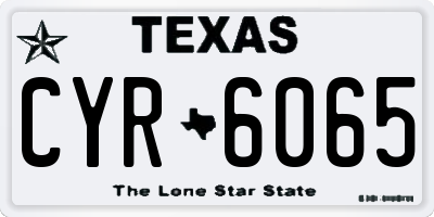 TX license plate CYR6065