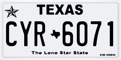 TX license plate CYR6071