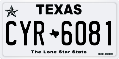 TX license plate CYR6081