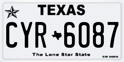TX license plate CYR6087