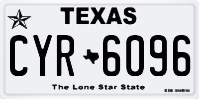 TX license plate CYR6096