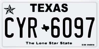 TX license plate CYR6097