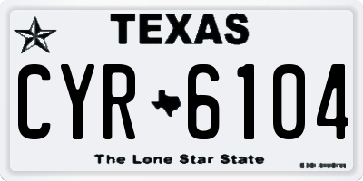 TX license plate CYR6104