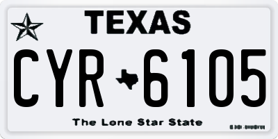 TX license plate CYR6105