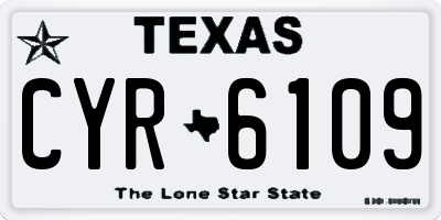 TX license plate CYR6109