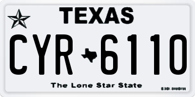 TX license plate CYR6110
