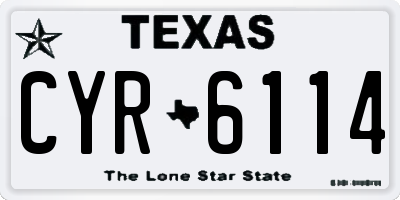 TX license plate CYR6114