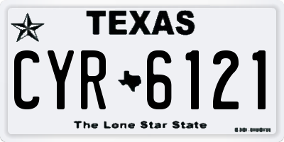 TX license plate CYR6121