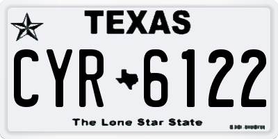 TX license plate CYR6122