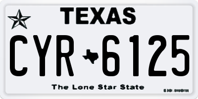 TX license plate CYR6125