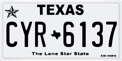 TX license plate CYR6137