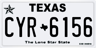 TX license plate CYR6156