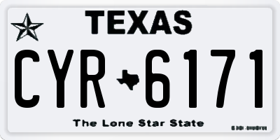 TX license plate CYR6171