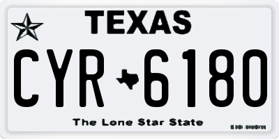 TX license plate CYR6180