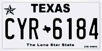 TX license plate CYR6184