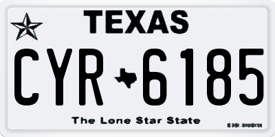 TX license plate CYR6185