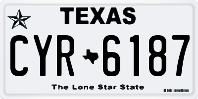 TX license plate CYR6187