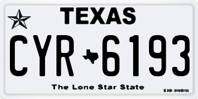 TX license plate CYR6193