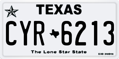 TX license plate CYR6213