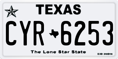 TX license plate CYR6253