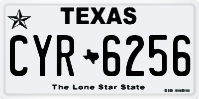 TX license plate CYR6256