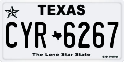 TX license plate CYR6267