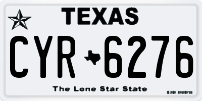 TX license plate CYR6276