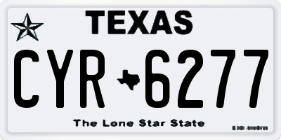 TX license plate CYR6277