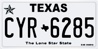 TX license plate CYR6285