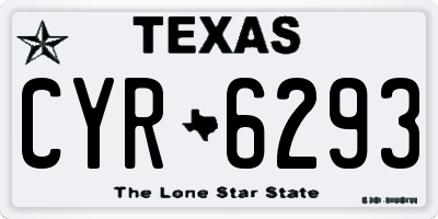 TX license plate CYR6293