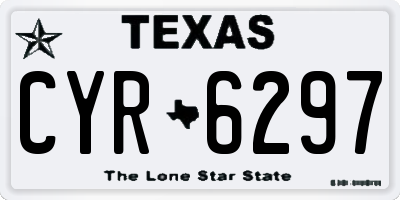 TX license plate CYR6297