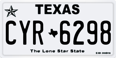 TX license plate CYR6298
