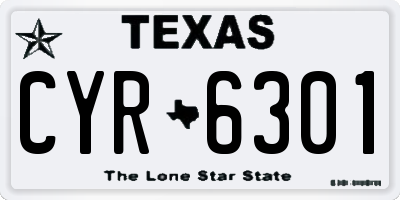 TX license plate CYR6301