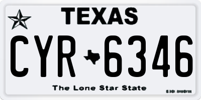 TX license plate CYR6346