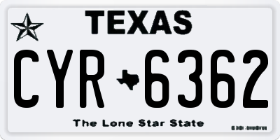 TX license plate CYR6362