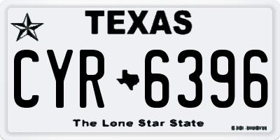 TX license plate CYR6396