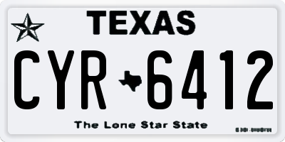 TX license plate CYR6412