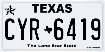 TX license plate CYR6419