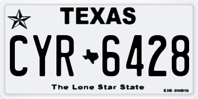 TX license plate CYR6428