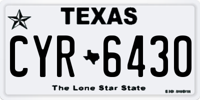 TX license plate CYR6430