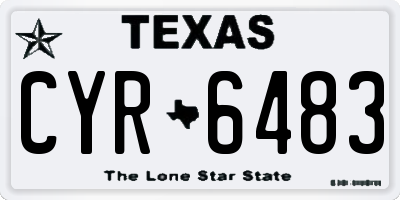 TX license plate CYR6483
