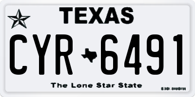 TX license plate CYR6491