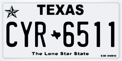 TX license plate CYR6511