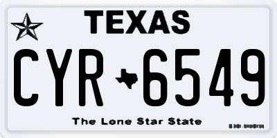 TX license plate CYR6549