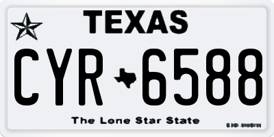 TX license plate CYR6588